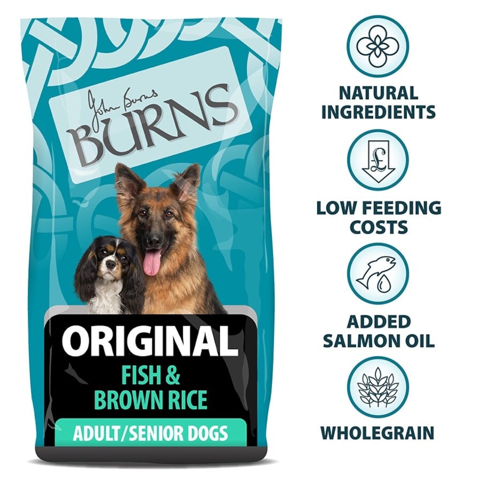 image 1 of Burns Original Fish & Brown Rice Hypoallergenic Low-Fat Adult & Senior Dry Dog Food - 12 kg