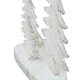 image 2 of Small Three Snowy Pine Tree Sculpture - Resin - L5 x W13 x H26 cm - White