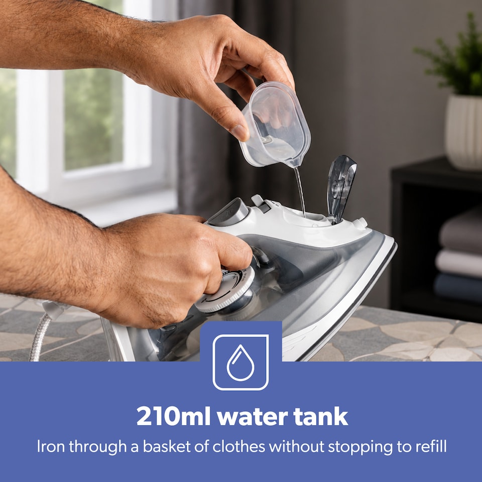 image 1 of GEEPAS Steam Iron With Nonstick Soleplate 1750W Grey