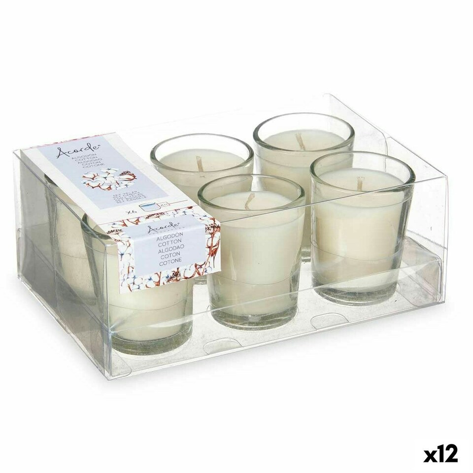 image 1 of Scented Candle Set Acorde 48-G-AR Cotton Glass (12 Units) N/A