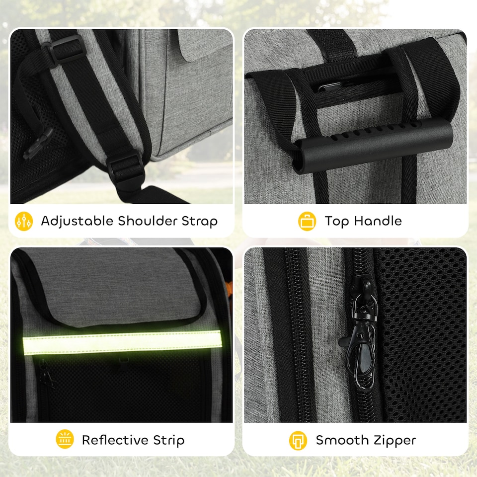image 1 of PawHut Dog Carrier Backpack Expandable for Small Puppy Cat for Travel Hiking