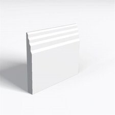 Pack of 5 (Total 5 Units) - Moisture Resistant MDF Primed Stepped Skirting Board & Rebate - 18mm (T) x 69mm (H) x 3050mm (L)