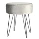 image 1 of Harbour Housewares Round Velvet Footstool - Grey/Black | Grey | Grey/Black