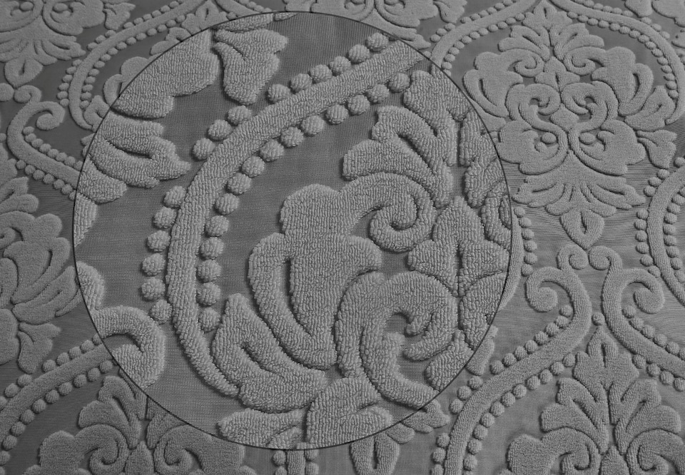 image 1 of Homes Linen Damask Velvet Duvet Cover Set with Pillowcases Luxury Jacquard Textured Quilt Cover Soft Elegant Bedding Set | Clear | Charcoal | Super King