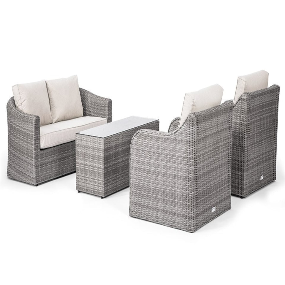 image 1 of Primrose Living Classic Rattan 4 Seater Sofa Set and Coffee Table in Stone