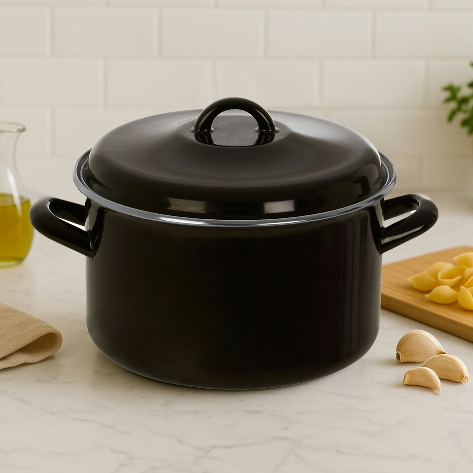 image 1 of Porter Large Black Casserole Dish Black
