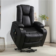 Hartville Electric Lift Assist Riser Recliner with Massage and Heat - Black