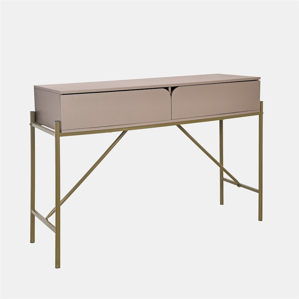 image 1 of OHS Curved Modern Dressing Table 2 Drawer Vanity Makeup Desk