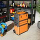 image 9 of HOMCOM 3-Tier Tool Box with Wheels, Stackable Steel Toolbox | Orange