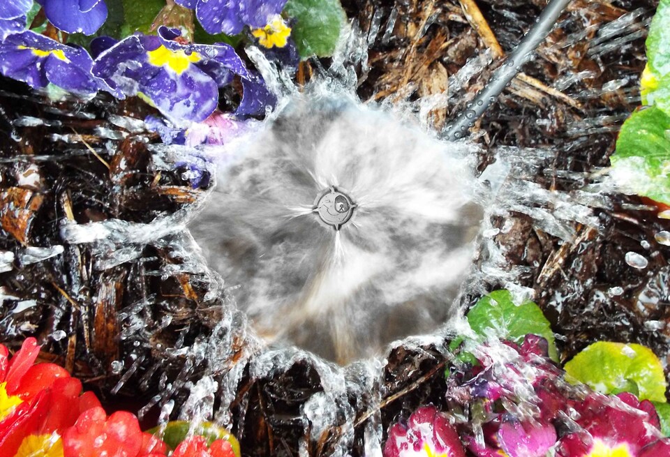 image 1 of Antelco Mini Bubbler Irrigation Dripper  360degres  Adjustable Flow 4mm Barb Polypropylene