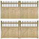 image 2 of Hampton Low Double Driveway Garden Gate - Pressure Treated Scandinavian Redwood - W2400 x H1200 mm Brown