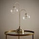 image 2 of New Haven Antique Brass Table Lamp with Glass Globe Shades Gold