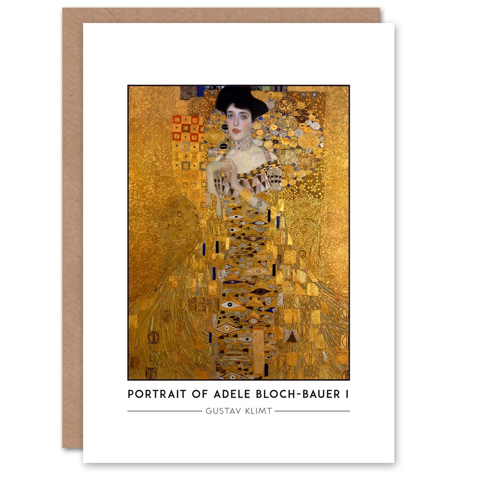 image 1 of Gustav Klimt Art Card Portrait Of Adele Bloch-Bauer I The Lady in Gold