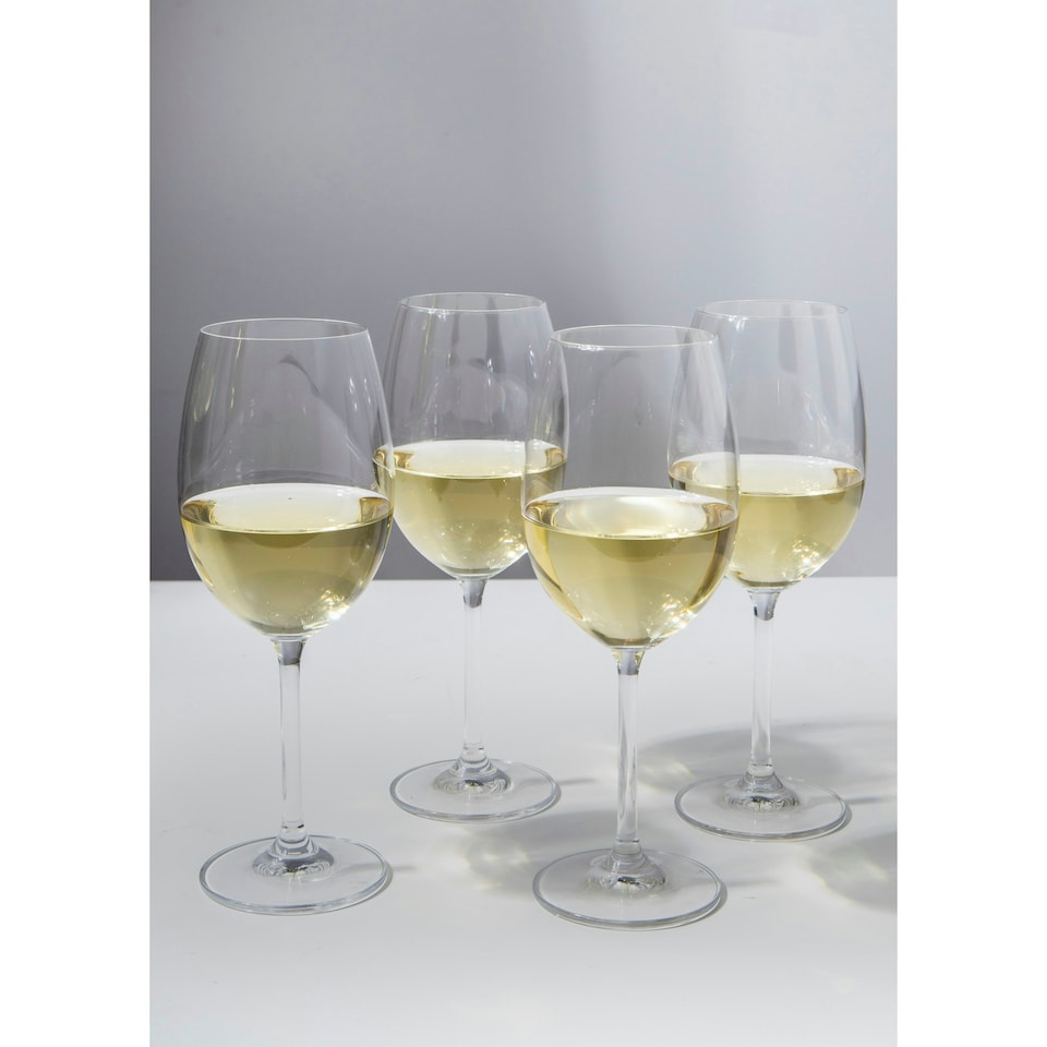 image 1 of Mikasa Wine Glass Set Clear Crystal 470ml Set of 4