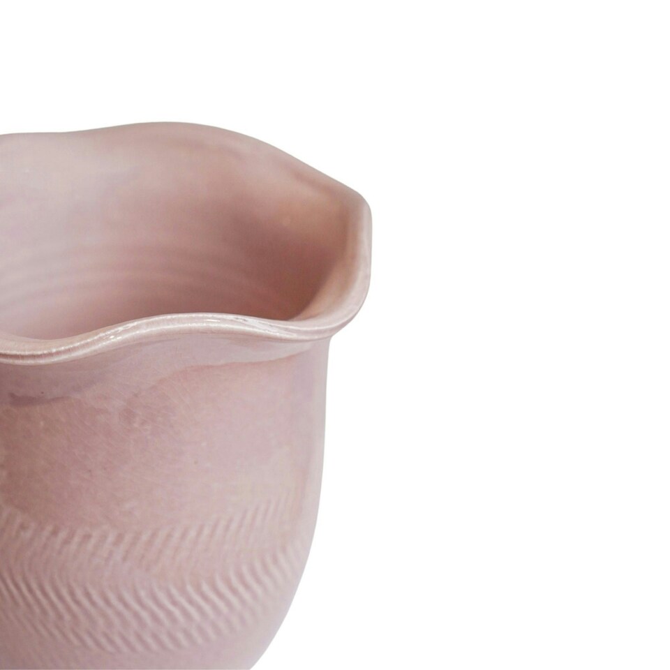 image 1 of Camellia Scalloped Edge Planter White