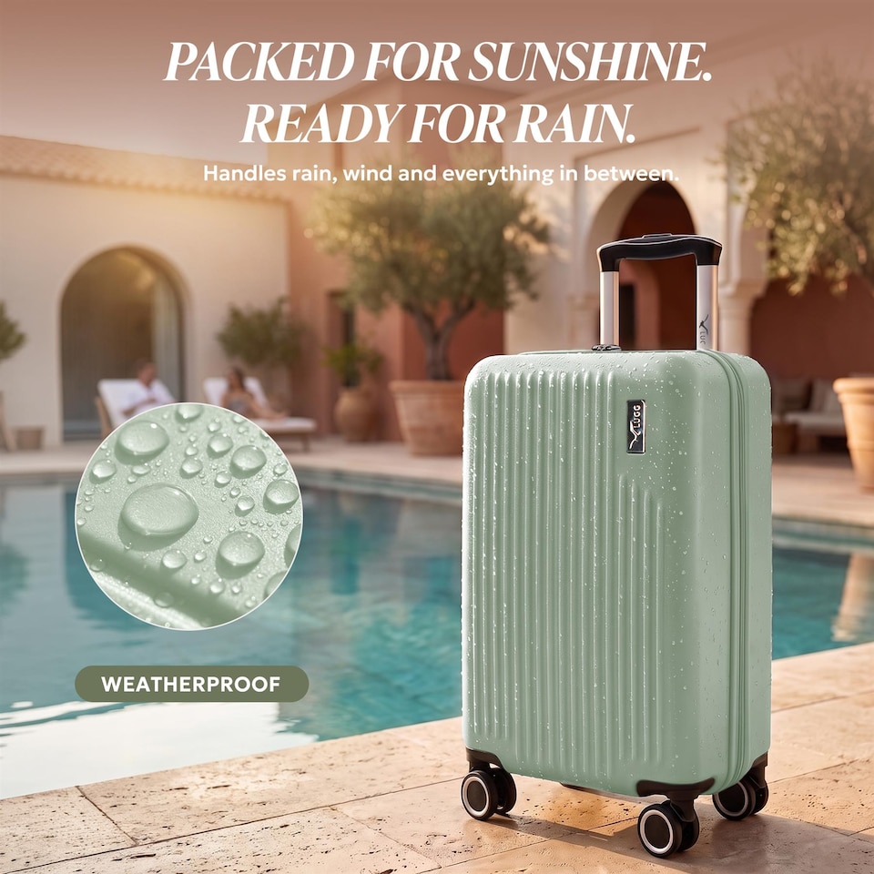 image 1 of Lugg Vacay Hard Shell Cabin Suitcase ABS 360 Spinner Wheels Water Resistant (40x30x20cm)