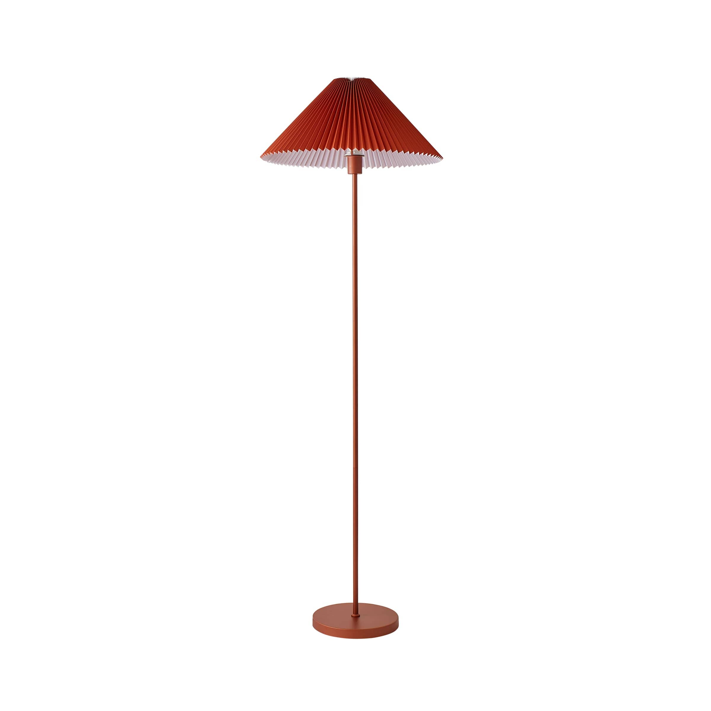 ValueLights Akira Burnt Orange Pleated Shade Freestanding Floor