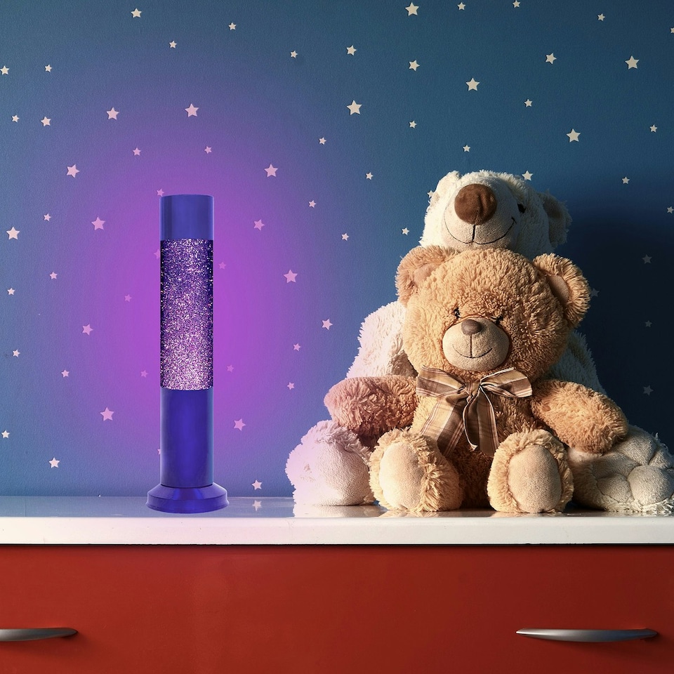 image 1 of Nova Baby Purple Glitter Lamp Purple