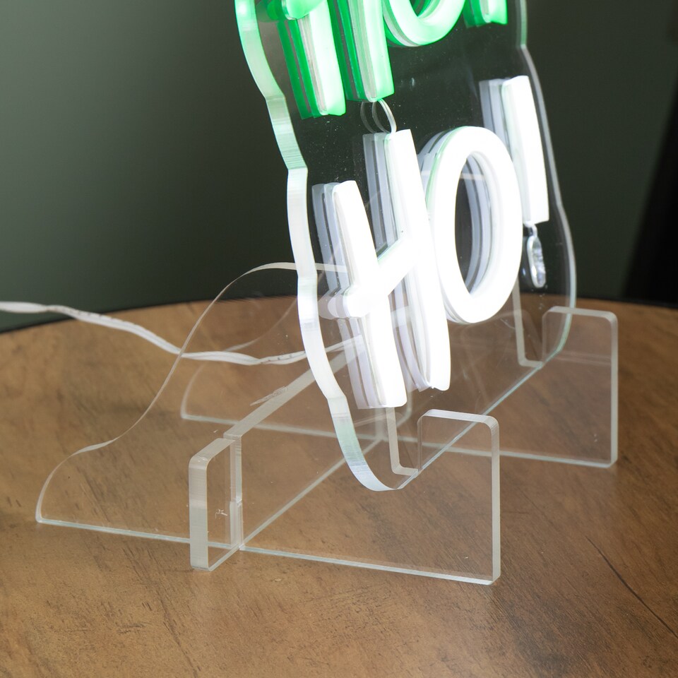 image 1 of 29cm Light up Hanging or Freestanding Christmas Ho Ho Ho Neon Sign