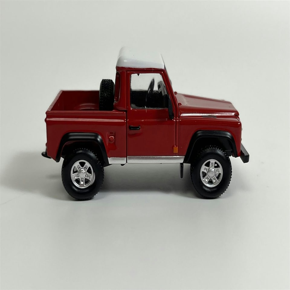 image 1 of Land Rover Defender 90 Pickup Masai Red LHD 1:64 Scale Mini GT MGT00323L