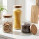 image 1 of Glass Storage Jar with Wooden Lid | Clear | Large | 3