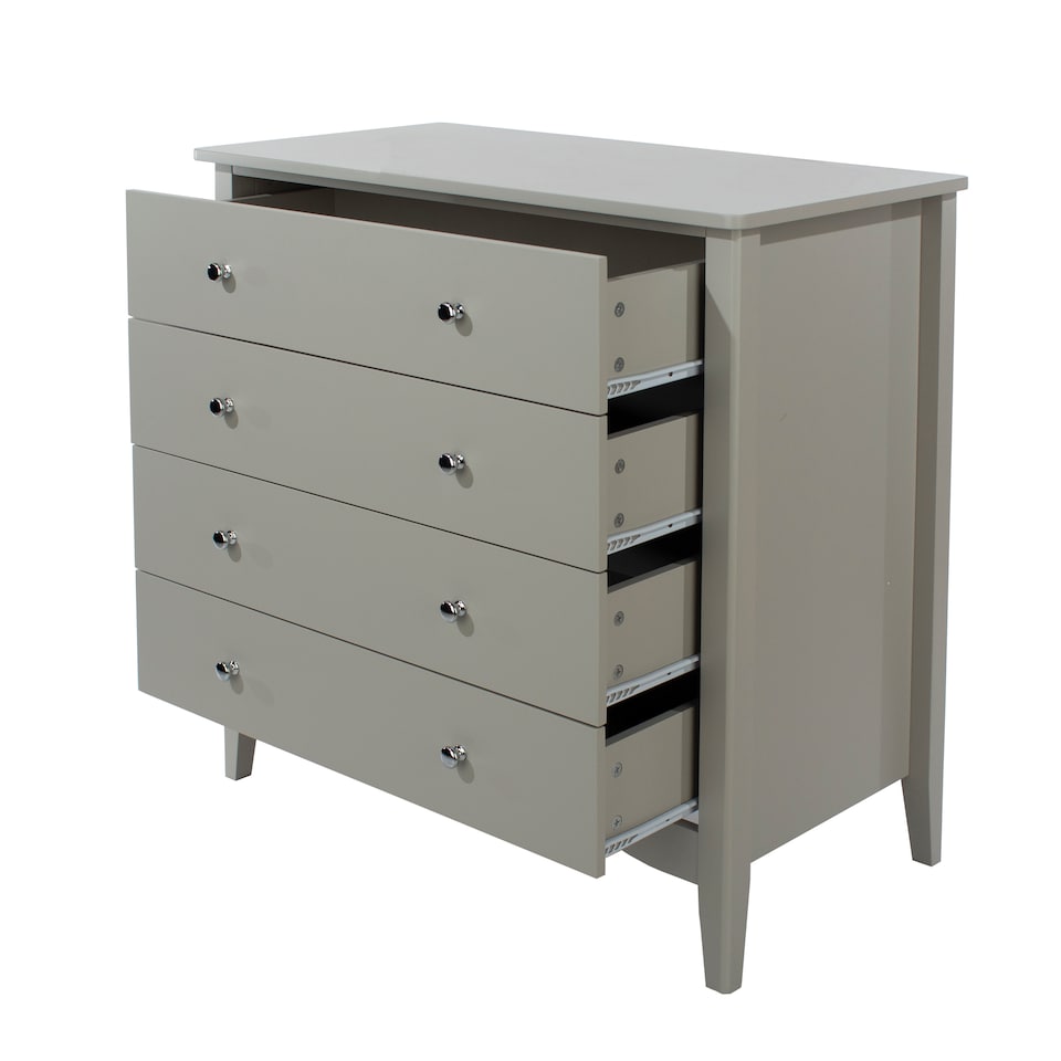 image 1 of Como 4 Drawer Chest of Drawers - Shaker Style Bedroom Storage Cabinet with Compact Design | Grey | Grey | 1