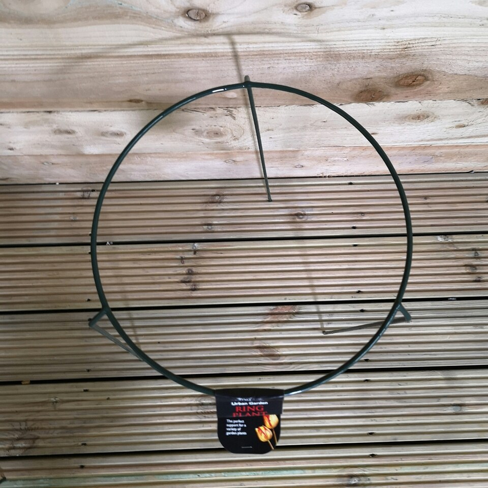 image 1 of Pack of 3 Tom Chambers Urban Metal Herbaceous Garden Plant Support Ring Medium 30cm x 50cm