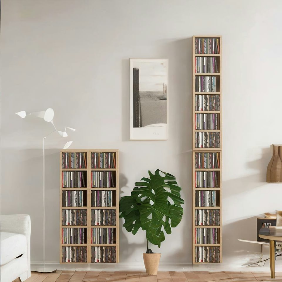 image 1 of 6 Tier Shelves Storage Unit Set Natural Brown Brown | One Size