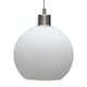 image 7 of First Choice Lighting Betchley White Ribbed Glass Globe with Satin Nickel Pendant Fitting Silver | White