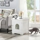 image 1 of Yaheetech Cat Litter Box Furniture Enclosure White | One Size