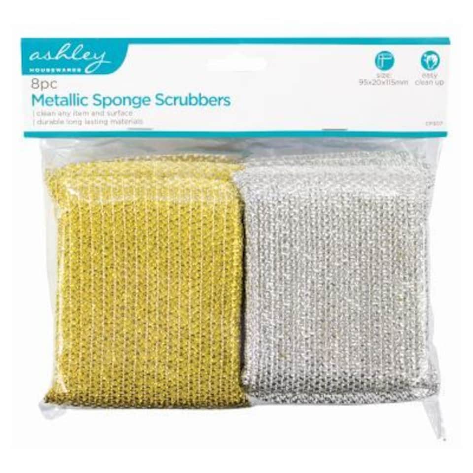 Ashley Metallic Scouring Pads - Multi - Pack of 8 | Multi | Multi