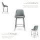 image 3 of Bar Stool Siera with backrest, padding and soft fabric - Set of 4 Grey | Woven Fabric Grey/Black