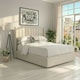 image 2 of Daresbury Winged Headboard Fabric Upholstered Ottoman Storage Bed Frame | Cream | Natural | Double