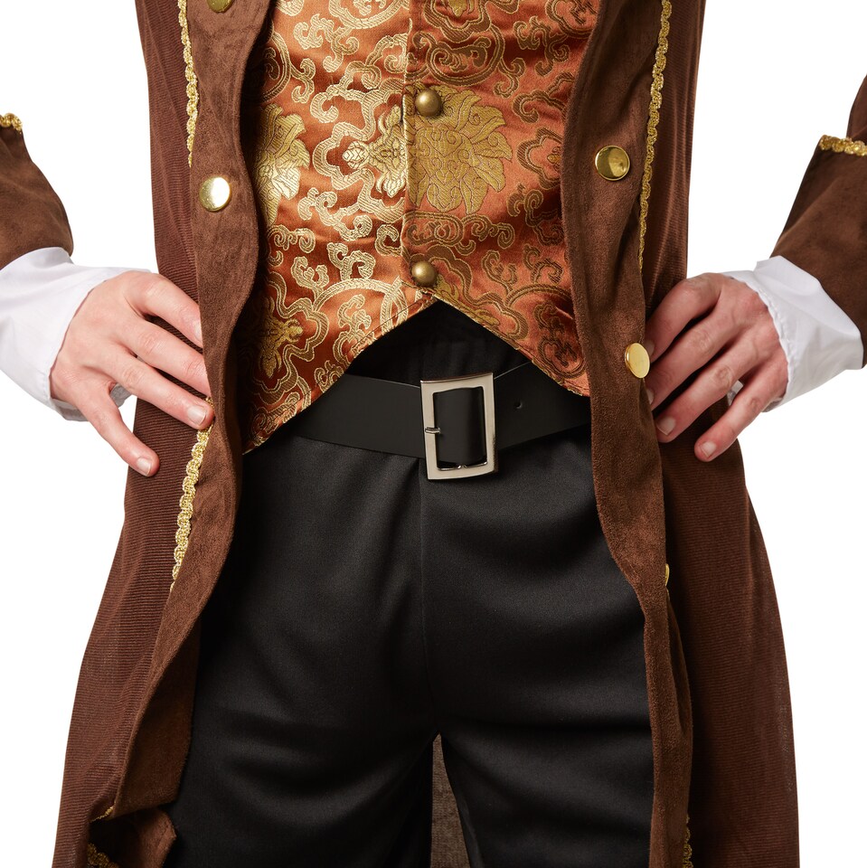 image 1 of Mens Pirate King Costume | Brown | brown | M | 1