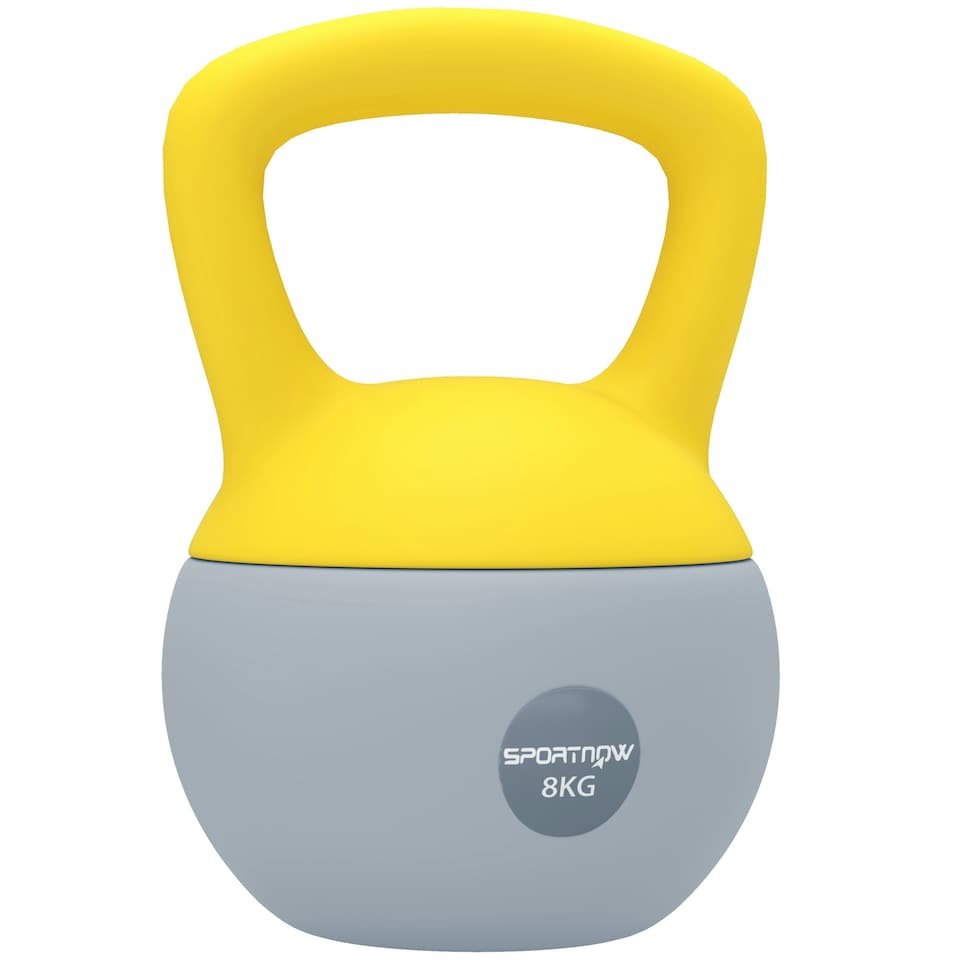 image 1 of SPORTNOW 8KG Kettlebell with Soft Body and Non-Slip Handle, Yellow and Grey Orange | 6