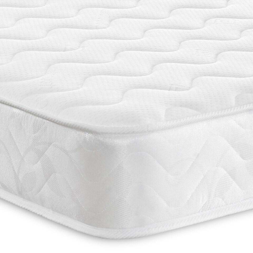 image 1 of Wave Design Sprung Mattress - Soft Feel, Deep Quilted Sleep Surface | White | European Small Single