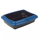 image 3 of Cat & Kitten Litter Tray with Scoop, Food & Water Bowl Set - Open Potty Pan | Black | 1