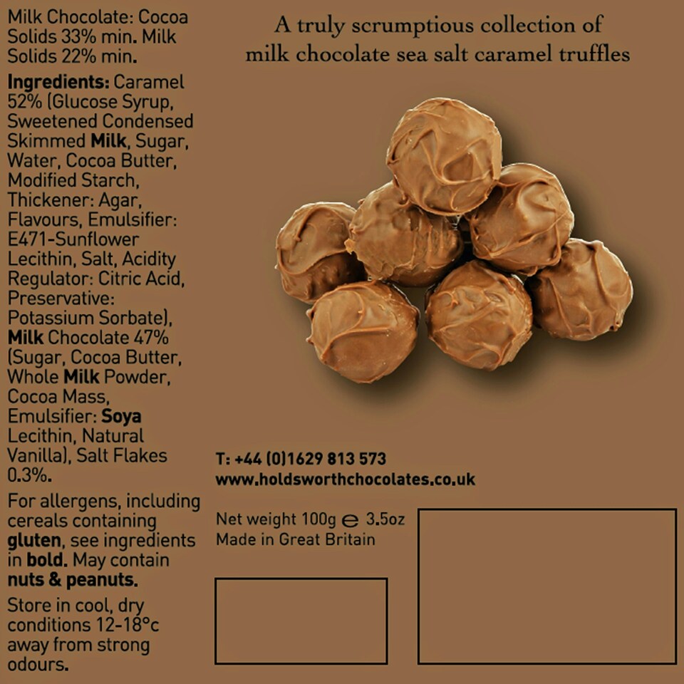 image 1 of Holdsworth Chocolates Truly Scrumptious Sea Salt Caramel Truffles |100g