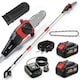 image 1 of Outsunny Cordless Pole Chainsaw, 1.94m/2.56m Electric Chainsaw | Black | Black | 194-256L x 13W x 19H cm