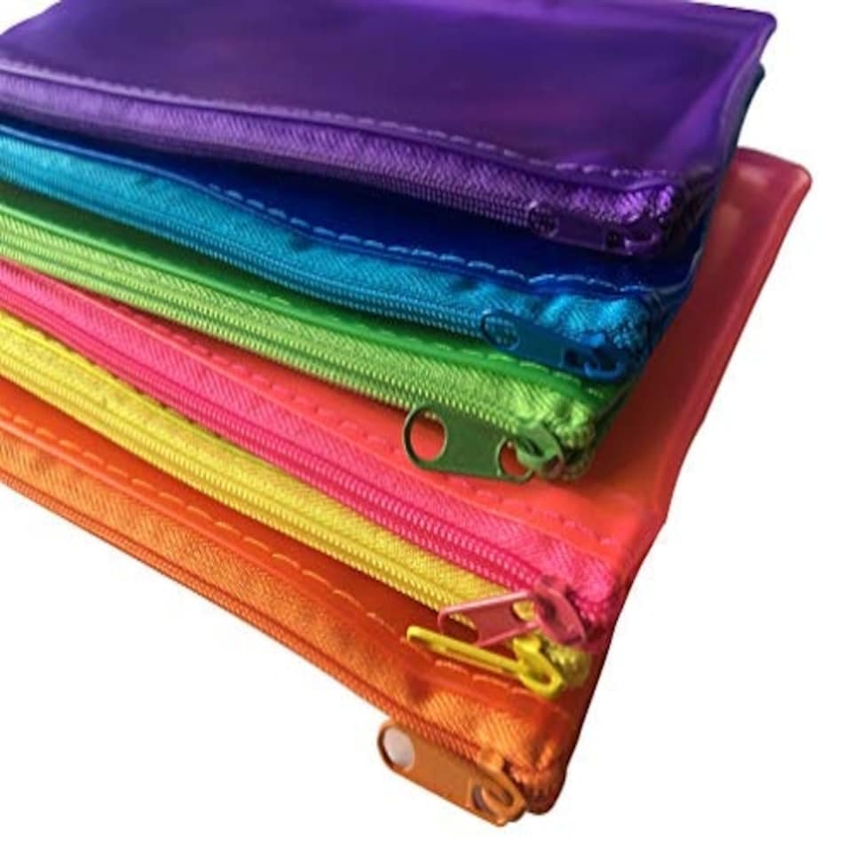 image 1 of 72 x Assorted Frosted Colour 8x5" Pencil Cases - See Through Exam Clear Translucent