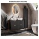 image 2 of Bathroom Furniture Set Black Drawer Cabinet 1200mm Countertop Vanity and Tall Wall Unit - Adel
