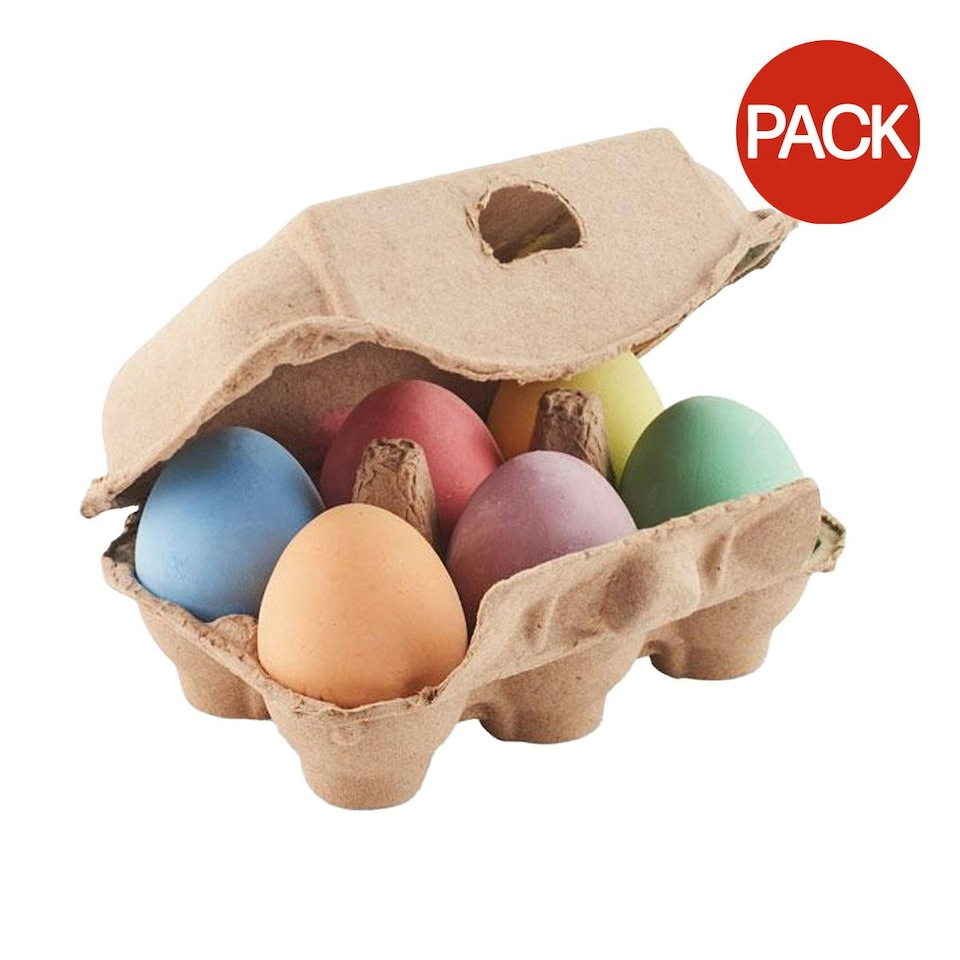 image 1 of MidOcean Tamago Chalk Egg Box (Pack of 6) - Beige - One Size