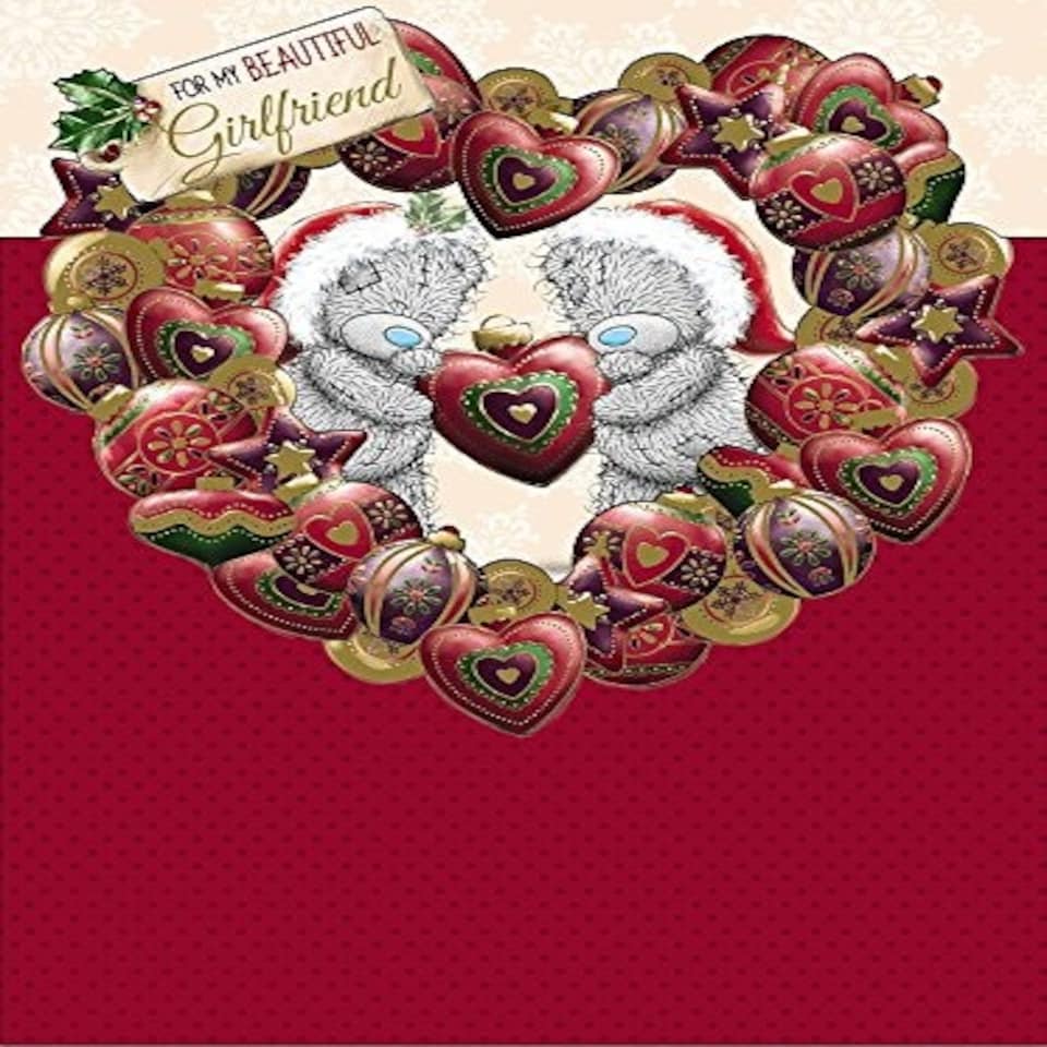 image 1 of Beautiful Girlfriend Large Die-cut Luxury Christmas Card New Gift