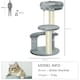 image 4 of PawHut 65cm Cat Tower, Small Cat Condo with Sisal Posts, Rope, Perches Grey