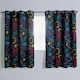 image 1 of OHS Kids Gaming Print Blackout Lined Eyelet Curtains, 46x54" - Black