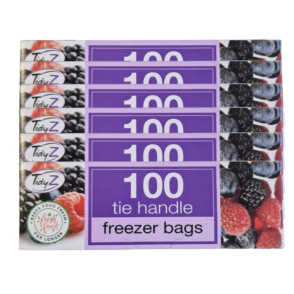 TidyZ Freezer Bags with Tie Handles 100 Assorted Pack
