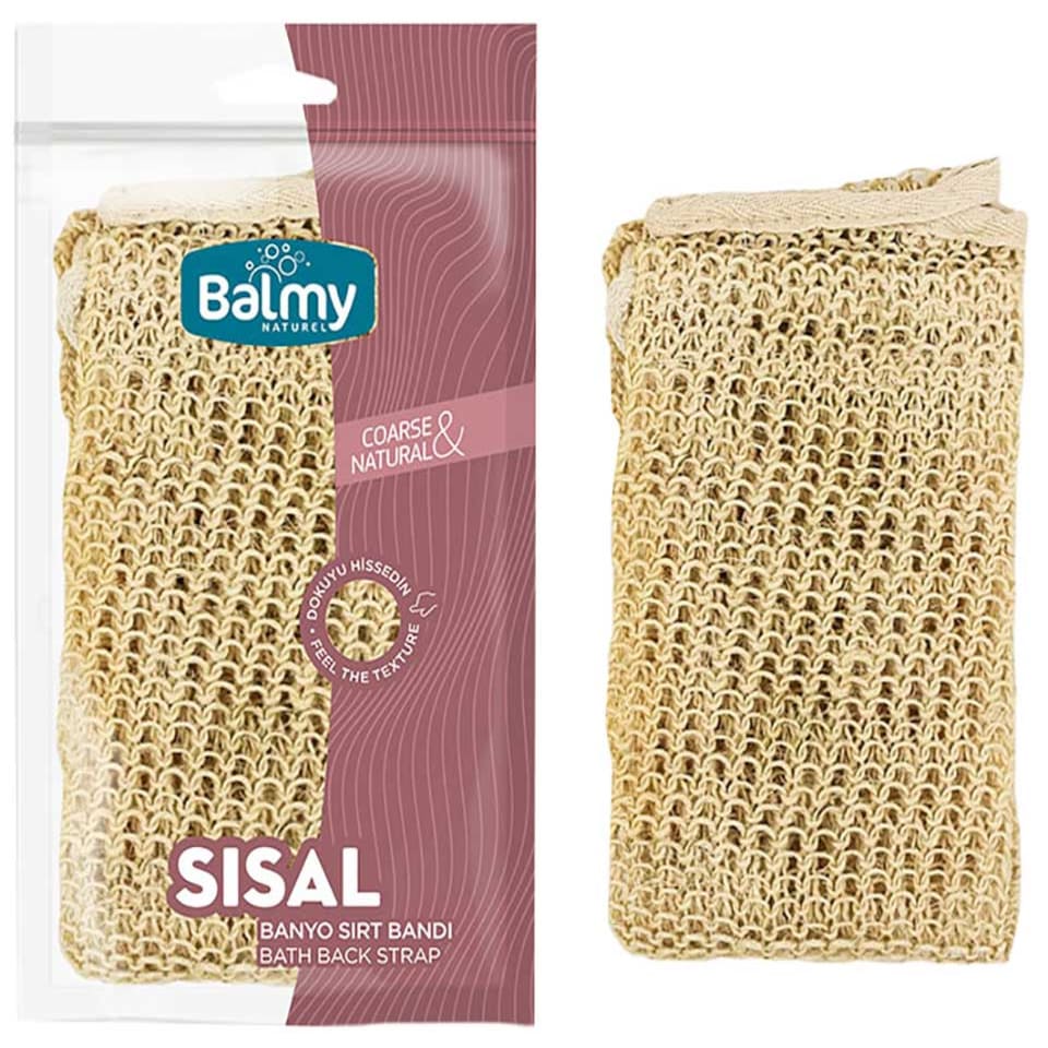 image 1 of Balmy Naturel  Coarse And Natural Sisal Bath Back Strap | Brown