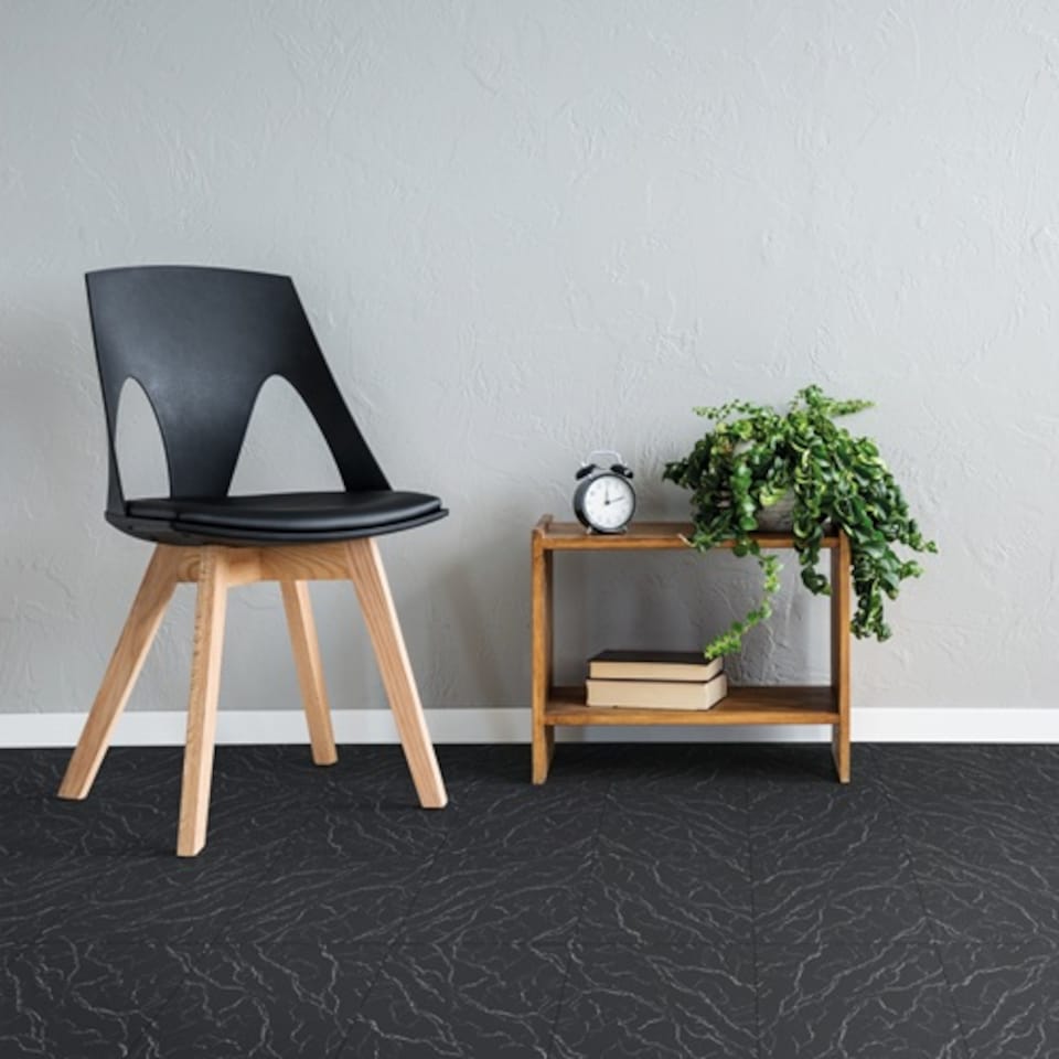 image 1 of d-c-fix Black Marble 30.48 x 30.48cm Self-adhesive Vinyl Floor Tiles Pack 33 | 3sqm