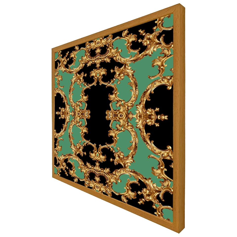 image 1 of Black & green baroque (Picutre Frame) Grey | M