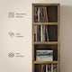 image 5 of HOMCOM 204 CD Storage Tower Tall Bookcase Bookshelf with Cubes Rustic Brown